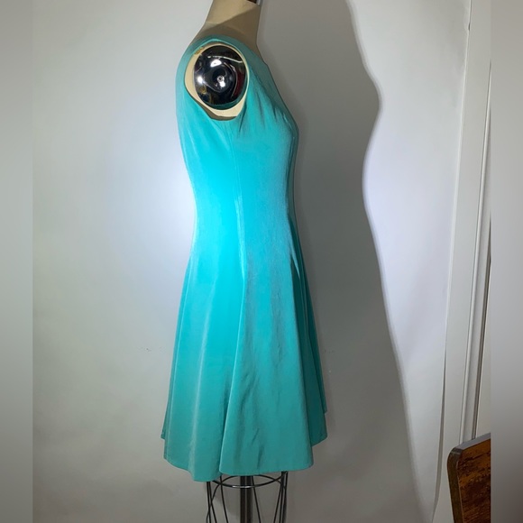 RETRO Y2K Teal Silk Dress Size Junior Medium - Picture 2 of 4